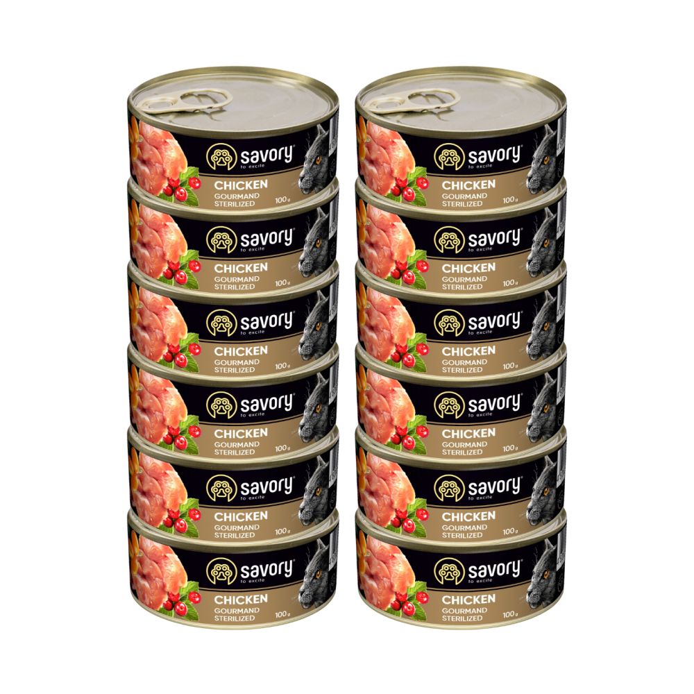 SAVORY PASZTET Z KURCZAKIEM DLA KOTÓW STERYLIZOWANYCH 12x100G SAVORY PASZTET Z KURCZAKIEM DLA KOTÓW STERYLIZOWANYCH 12x100G
