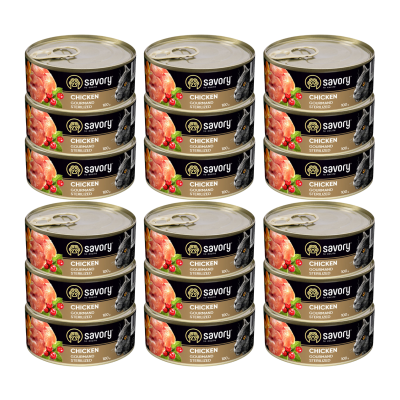 SAVORY PASZTET Z KURCZAKIEM DLA KOTÓW STERYLIZOWANYCH 18x100G