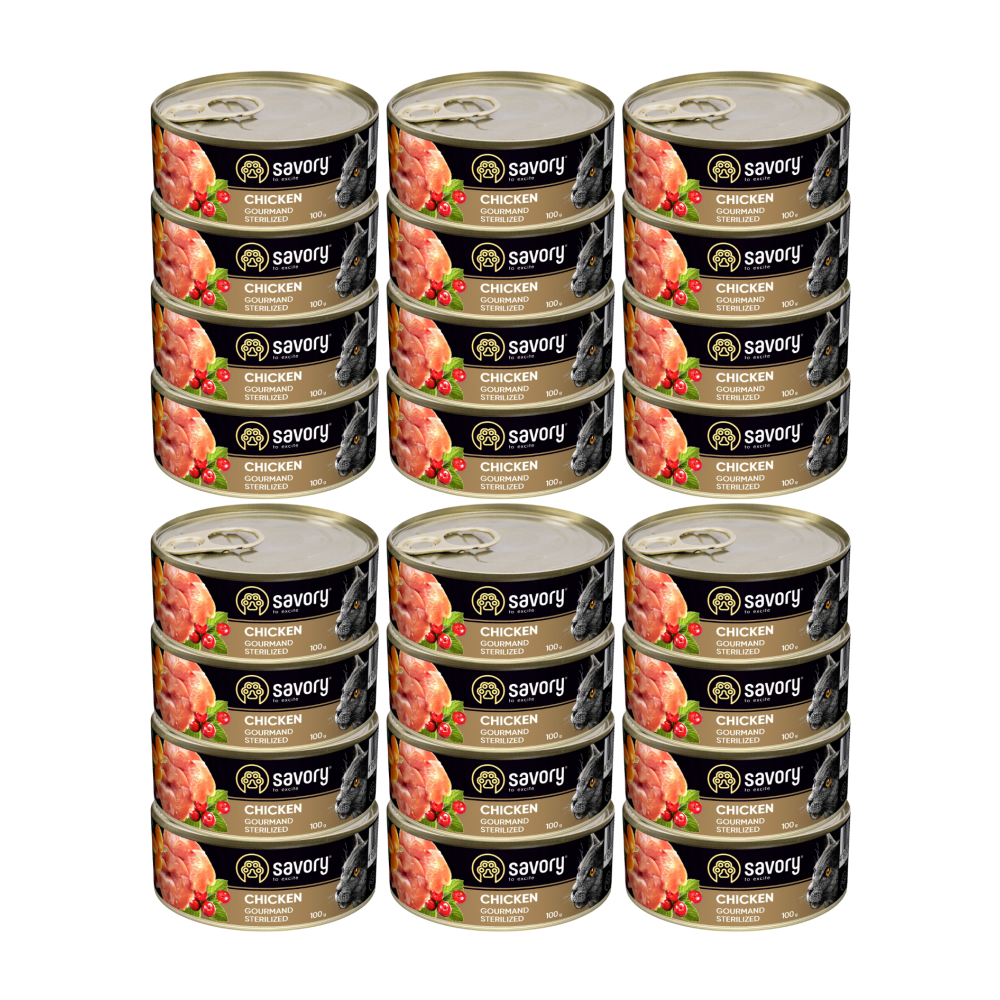 SAVORY PASZTET Z KURCZAKIEM DLA KOTÓW STERYLIZOWANYCH 24x100G SAVORY PASZTET Z KURCZAKIEM DLA KOTÓW STERYLIZOWANYCH 24x100G