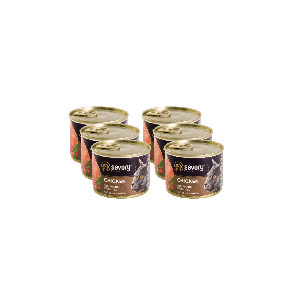 SAVORY PASZTET Z KURCZAKIEM DLA KOTÓW STERYLIZOWANYCH 6x200 G SAVORY PASZTET Z KURCZAKIEM DLA KOTÓW STERYLIZOWANYCH 6x200 G