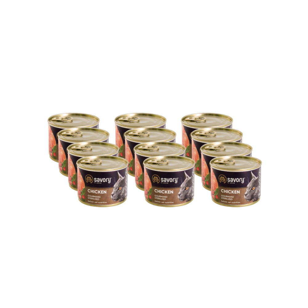 SAVORY PASZTET Z KURCZAKIEM DLA KOTÓW STERYLIZOWANYCH 12x200 G SAVORY PASZTET Z KURCZAKIEM DLA KOTÓW STERYLIZOWANYCH 12x200 G