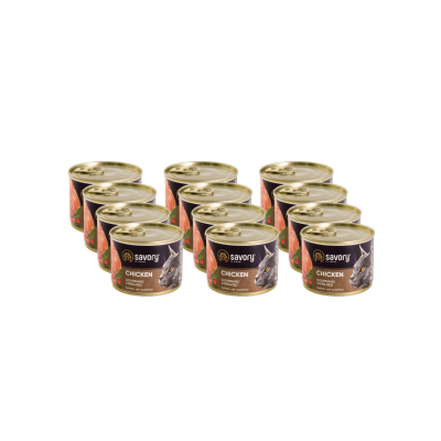 SAVORY PASZTET Z KURCZAKIEM DLA KOTÓW STERYLIZOWANYCH 12x200 G