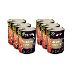 SAVORY PASZTET Z KURCZAKIEM DLA KOTÓW STERYLIZOWANYCH 6x400 G