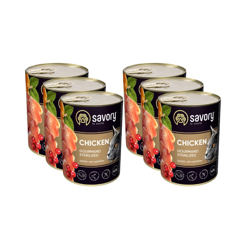SAVORY PASZTET Z KURCZAKIEM DLA KOTÓW STERYLIZOWANYCH 6x400 G SAVORY PASZTET Z KURCZAKIEM DLA KOTÓW STERYLIZOWANYCH 6x400 G