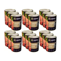 SAVORY PASZTET Z KURCZAKIEM DLA KOTÓW STERYLIZOWANYCH 18x400 G