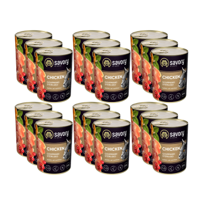 SAVORY PASZTET Z KURCZAKIEM DLA KOTÓW STERYLIZOWANYCH 18x400 G
