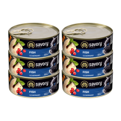 SAVORY PASZTET Z RYBĄ DLA WYBREDNYCH KOTÓW 6x100G