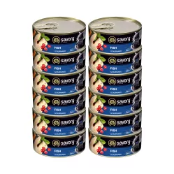 SAVORY PASZTET Z RYBĄ DLA WYBREDNYCH KOTÓW 12x100G