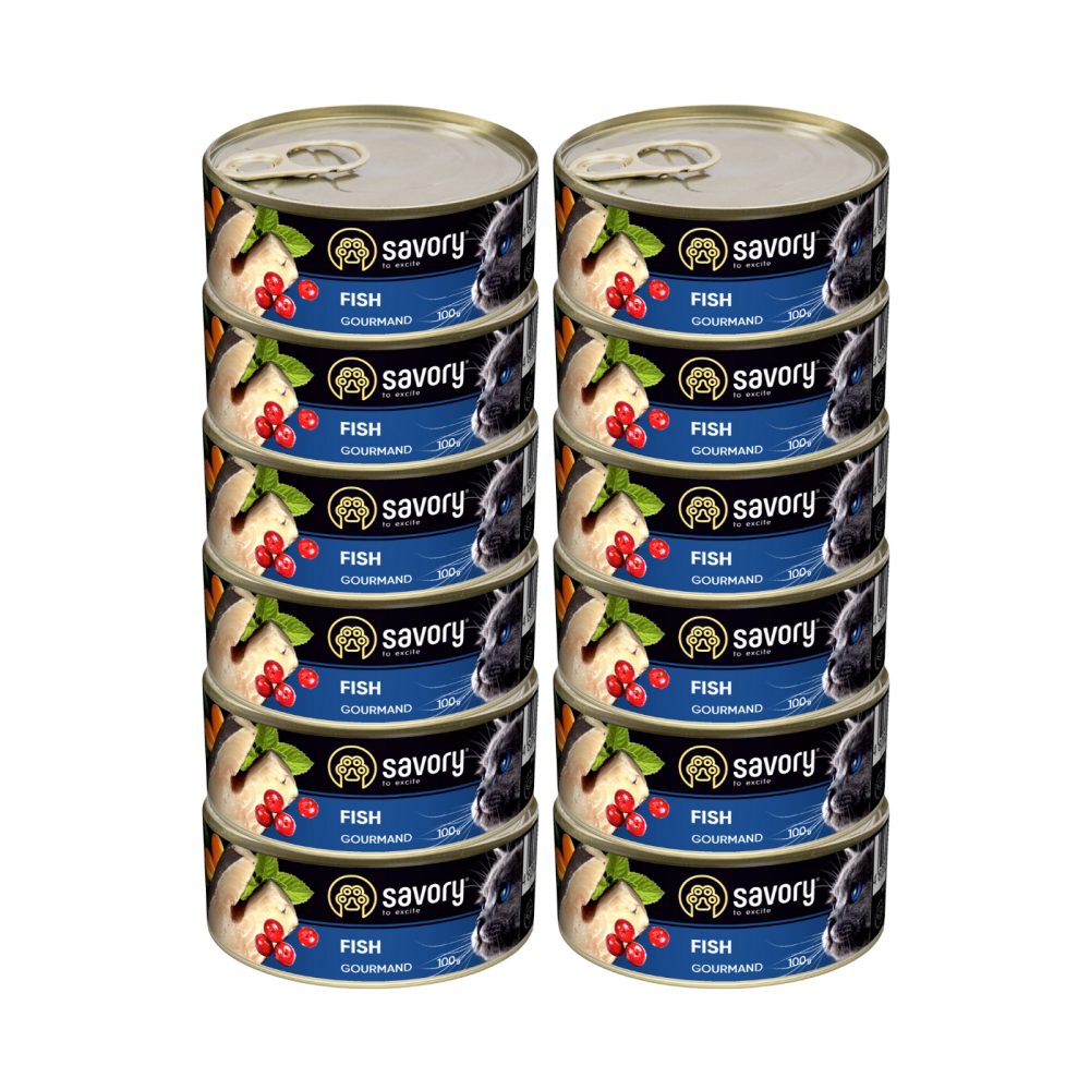 SAVORY PASZTET Z RYBĄ DLA WYBREDNYCH KOTÓW 12x100G SAVORY PASZTET Z RYBĄ DLA WYBREDNYCH KOTÓW 12x100G