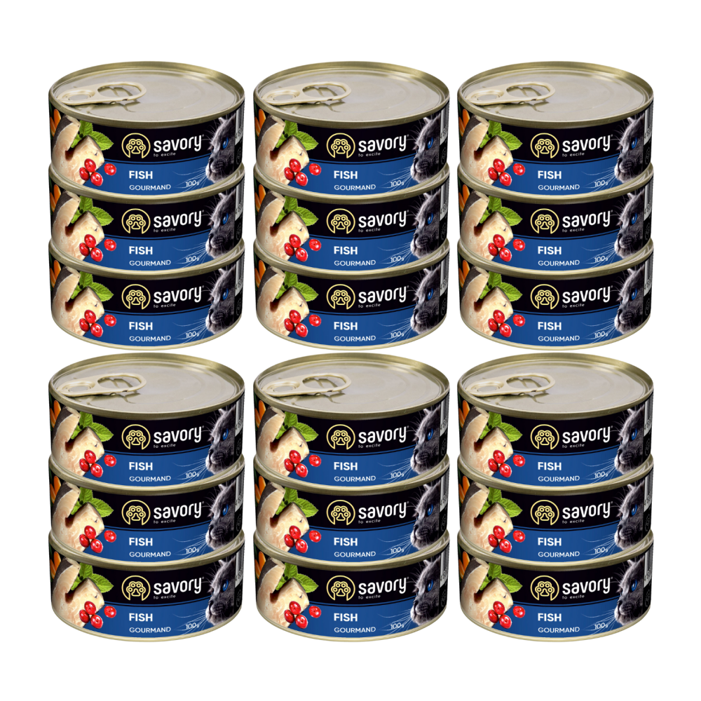 SAVORY PASZTET Z RYBĄ DLA WYBREDNYCH KOTÓW 18x100G SAVORY PASZTET Z RYBĄ DLA WYBREDNYCH KOTÓW 18x100G