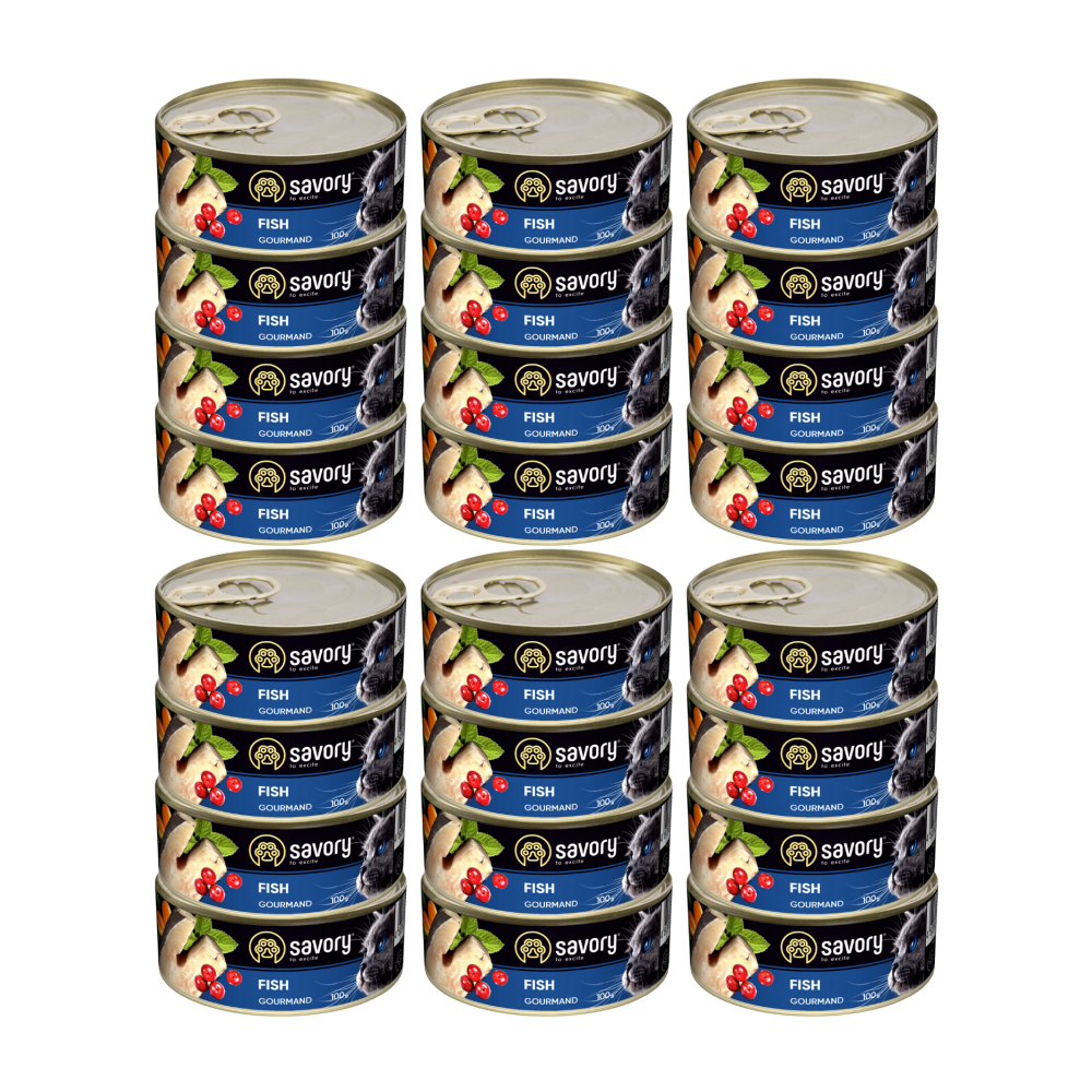 SAVORY PASZTET Z RYBĄ DLA WYBREDNYCH KOTÓW 24x100G SAVORY PASZTET Z RYBĄ DLA WYBREDNYCH KOTÓW 24x100G