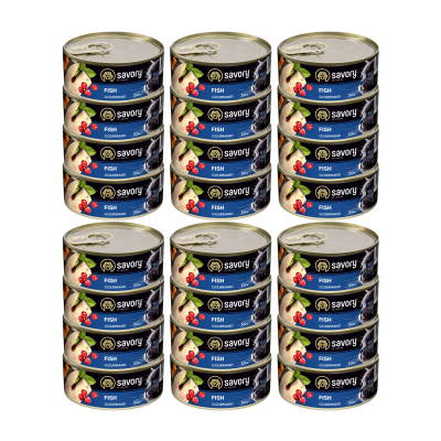 SAVORY PASZTET Z RYBĄ DLA WYBREDNYCH KOTÓW 24x100G
