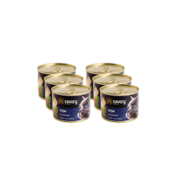 SAVORY PASZTET Z RYBĄ DLA WYBREDNYCH KOTÓW 6x200 G