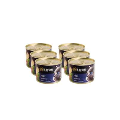 SAVORY PASZTET Z RYBĄ DLA WYBREDNYCH KOTÓW 6x200 G