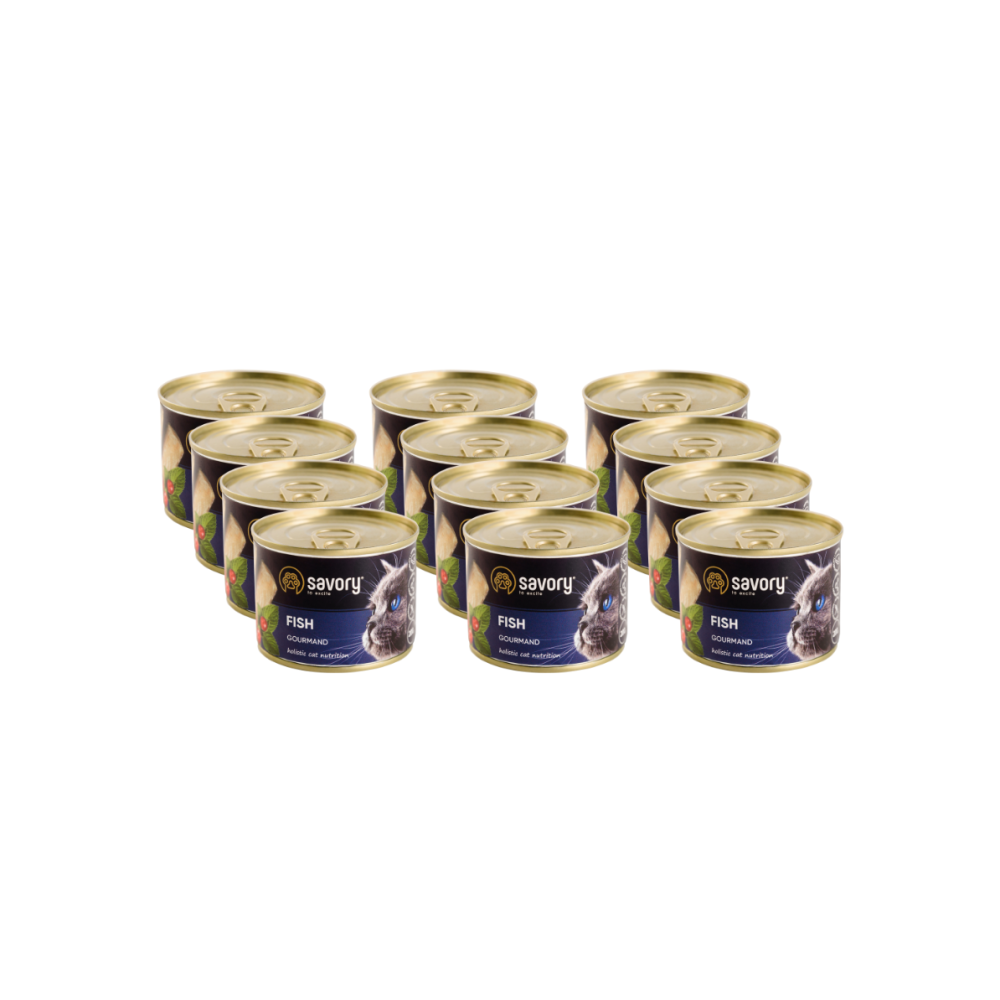 SAVORY PASZTET Z RYBĄ DLA WYBREDNYCH KOTÓW 12x200 G SAVORY PASZTET Z RYBĄ DLA WYBREDNYCH KOTÓW 12x200 G