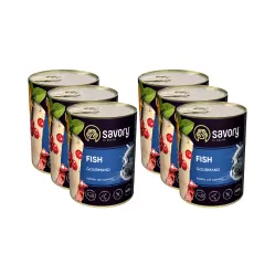 SAVORY PASZTET Z RYBĄ DLA WYBREDNYCH KOTÓW 6x400 G