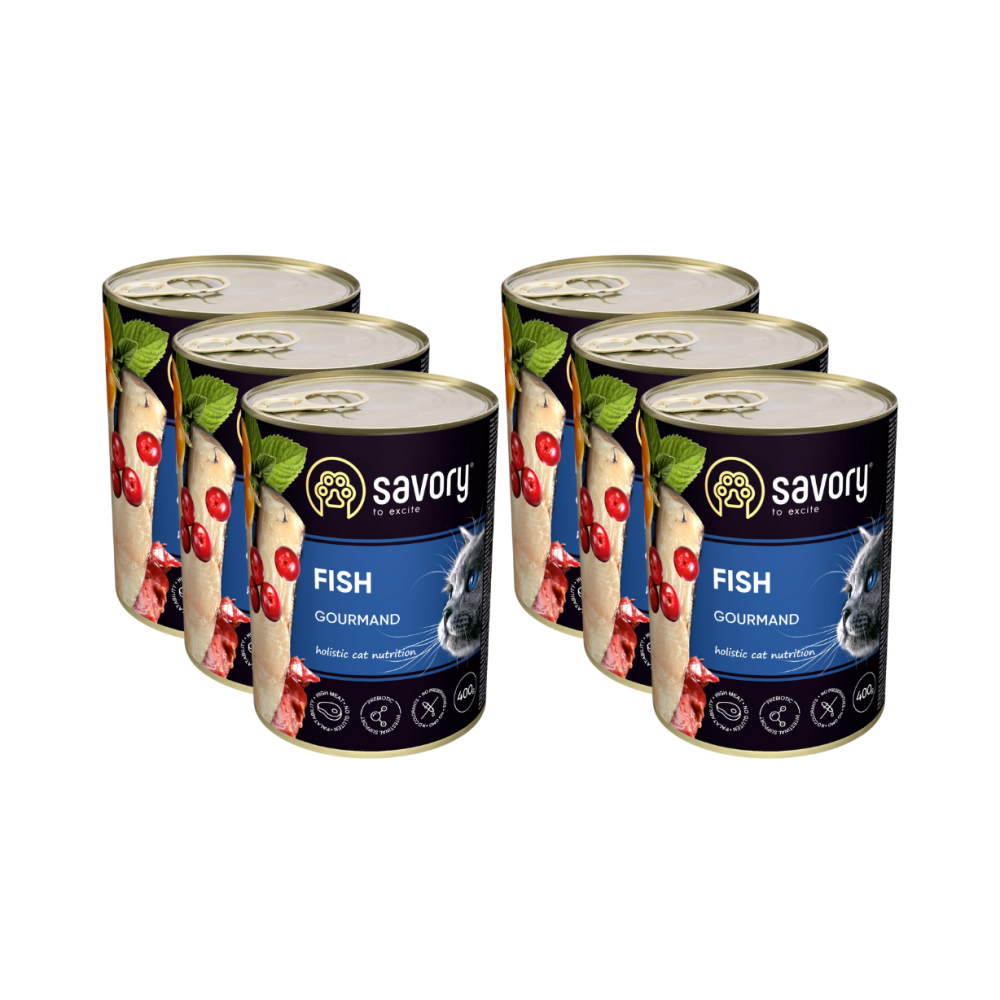 SAVORY PASZTET Z RYBĄ DLA WYBREDNYCH KOTÓW 6x400 G SAVORY PASZTET Z RYBĄ DLA WYBREDNYCH KOTÓW 6x400 G
