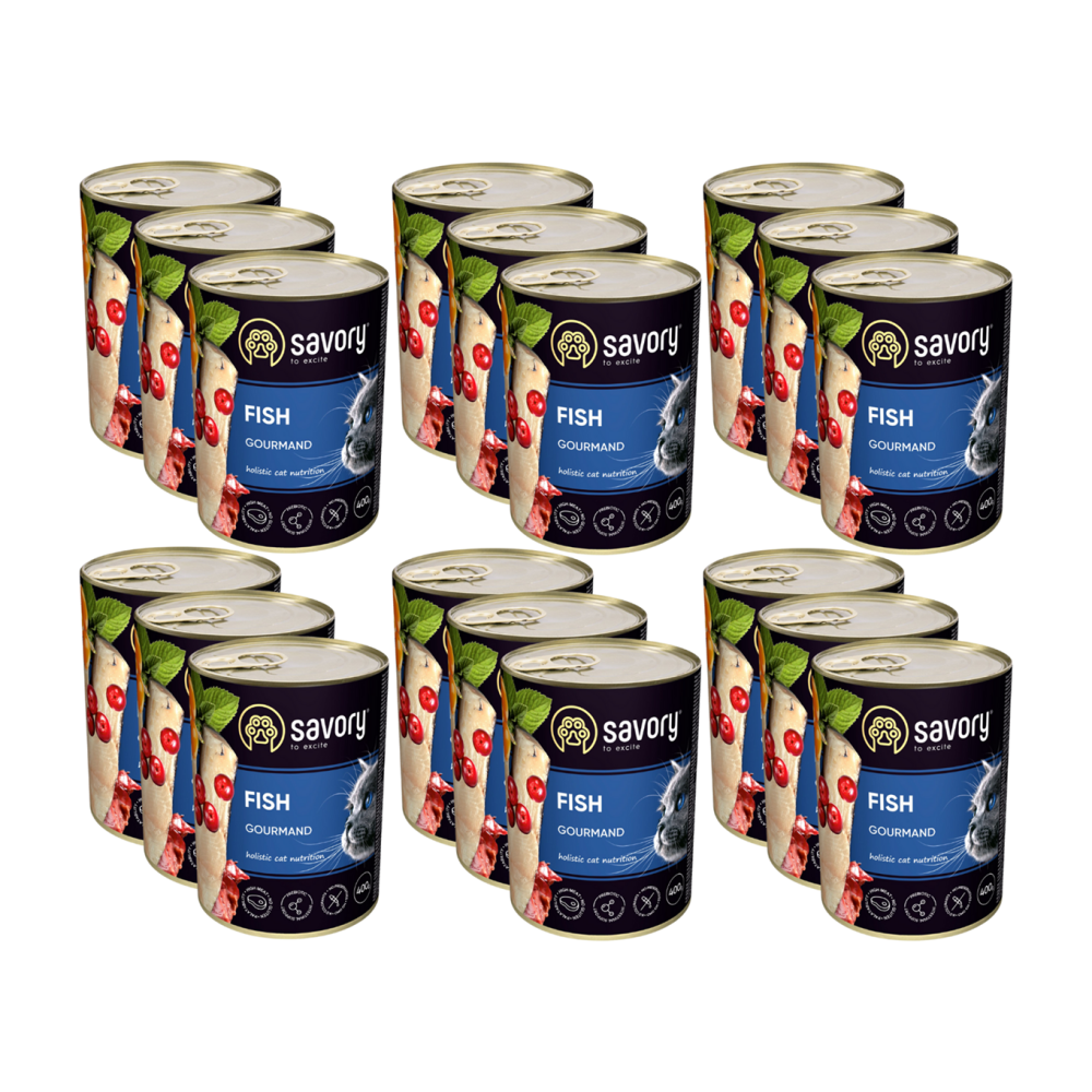 SAVORY PASZTET Z RYBĄ DLA WYBREDNYCH KOTÓW 18x400 G SAVORY PASZTET Z RYBĄ DLA WYBREDNYCH KOTÓW 18x400 G