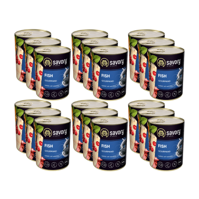 SAVORY PASZTET Z RYBĄ DLA WYBREDNYCH KOTÓW 18x400 G