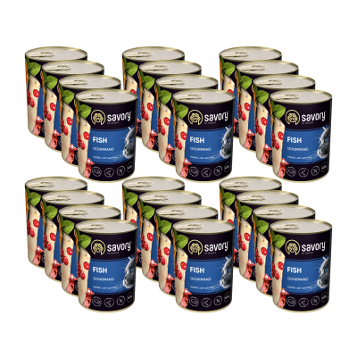 SAVORY PASZTET Z RYBĄ DLA WYBREDNYCH KOTÓW 24x400 G