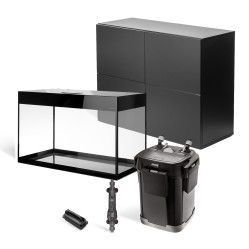 AQUAEL ZESTAW AKWARIOWY GLOSSY ST 100 D&N CZARNY Z SZAFKĄ PREMIUM I WYPOSAŻENIEM