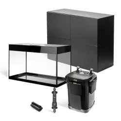AQUAEL ZESTAW AKWARIOWY GLOSSY ST 100 D&N CZARNY Z SZAFKĄ PREMIUM I WYPOSAŻENIEM