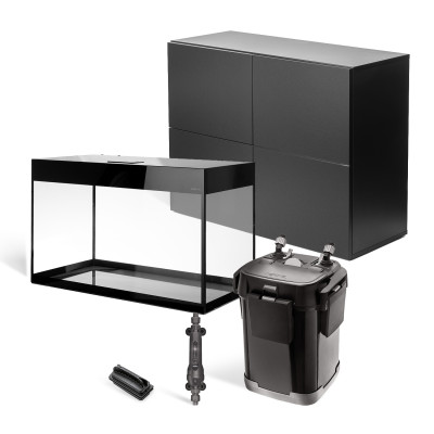 AQUAEL ZESTAW AKWARIOWY GLOSSY ST 100 D&N CZARNY Z SZAFKĄ PREMIUM I WYPOSAŻENIEM