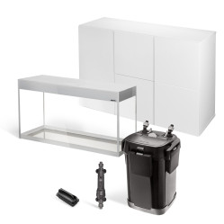 AQUAEL ZESTAW AKWARIOWY GLOSSY ST 120 D&N BIAŁY Z SZAFKĄ PREMIUM I WYPOSAŻENIEM