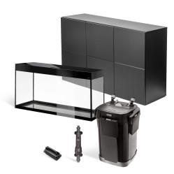 AQUAEL ZESTAW AKWARIOWY GLOSSY ST 120 D&N CZARNY Z SZAFKĄ PREMIUM I WYPOSAŻENIEM