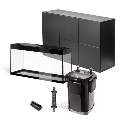AQUAEL ZESTAW AKWARIOWY GLOSSY ST 120 D&N CZARNY Z SZAFKĄ PREMIUM I WYPOSAŻENIEM