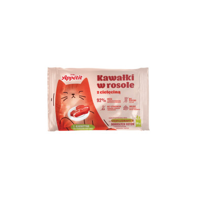 COMFY APPETIT SASZETKI CIELĘCINA W ROSOLE DLA STERYLIZOWANYCH KOTÓW 4X85G