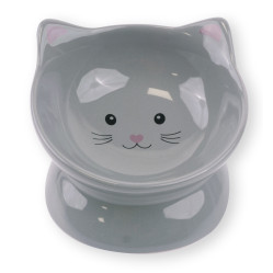 HAVE A PET MISKA WYSOKA CERAMICZNA DLA KOTA SZARA