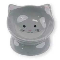 HAVE A PET MISKA WYSOKA CERAMICZNA DLA KOTA SZARA