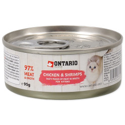 ONTARIO KITTEN KAWAŁKI KURCZAKA Z KREWETKĄ KOT 95G
