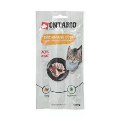 ONTARIO KABANOSY Z KURCZAKIEM I KACZKĄ DLA KOTA 3X5G