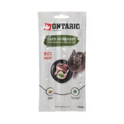 ONTARIO KABANOSY Z KACZKĄ I KRÓLIKIEM DLA KOTA 3X5G.