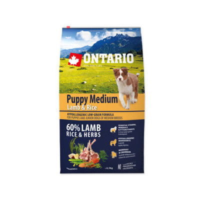 ONTARIO PUPPY MEDIUM LAMB & RICE 6.5KG