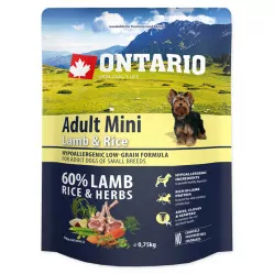 ONTARIO ADULT MINI LAMB & RICE 750G.