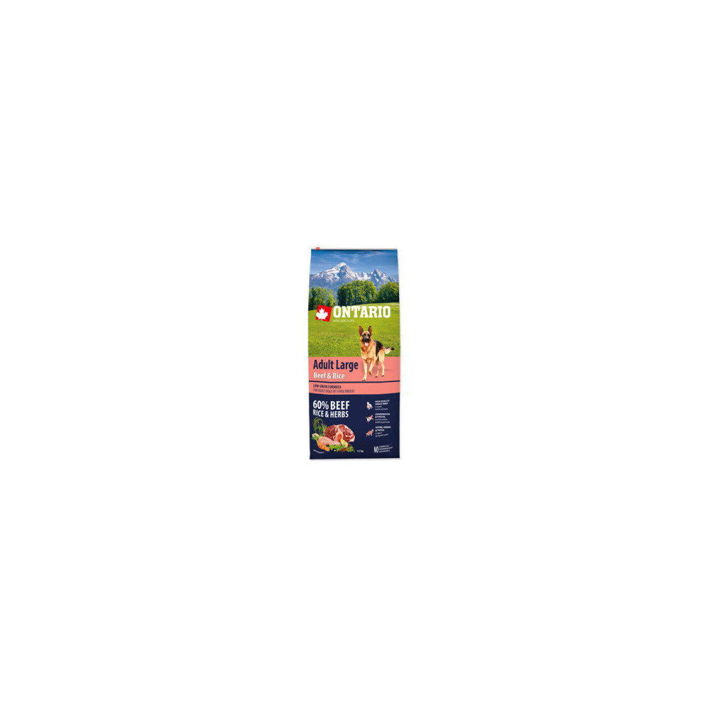 ONTARIO ADULT LARGE BEEF & RICE 12KG ONTARIO ADULT LARGE BEEF & RICE 12KG
