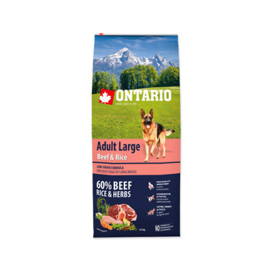 ONTARIO ADULT LARGE BEEF & RICE 12KG