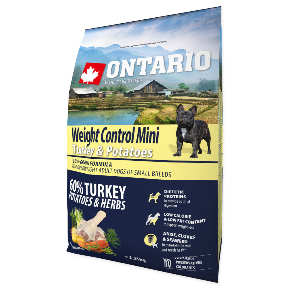 ONTARIO ADULT MINI WEIGHT CONTROL TURKEY 2.25KG. ONTARIO ADULT MINI WEIGHT CONTROL TURKEY 2.25KG.
