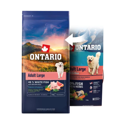 ONTARIO ADULT LARGE FISH & RICE 12KG