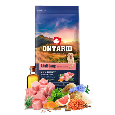 ONTARIO ADULT LARGE WEIGHT CONTROL TURKEY 12KG.