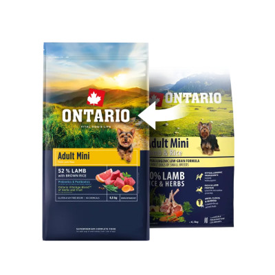 ONTARIO ADULT MINI LAMB & RICE 6.5KG.