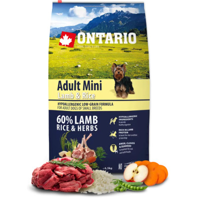 ONTARIO ADULT MINI LAMB & RICE 6.5KG.