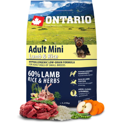 ONTARIO PUPPY MINI LAMB & RICE 2.25KG