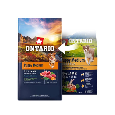 ONTARIO PUPPY MEDIUM LAMB & RICE 2.25KG