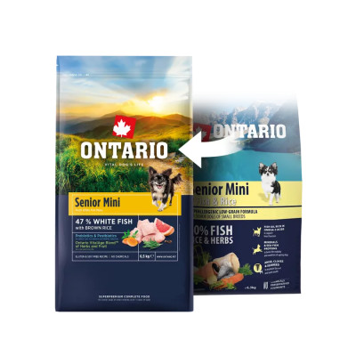 ONTARIO SENIOR MINI FISH & RICE 2.25KG.
