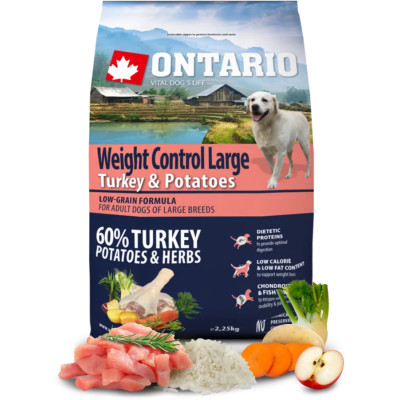 ONTARIO ADULT LARGE WEIGHT CONTROL TURKEY 2.25KG