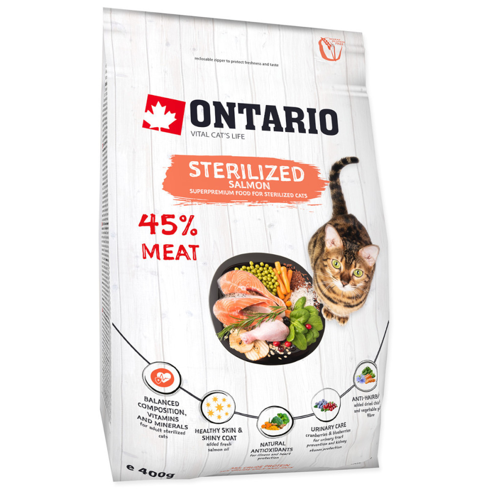 ONTARIO KARMA DLA KOTA STERYLIZOWANEGO Z ŁOSOSIEM 400G ONTARIO KARMA DLA KOTA STERYLIZOWANEGO Z ŁOSOSIEM 400G